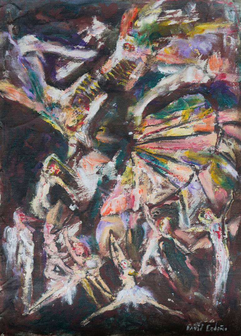 770x1074 Saatchi Art Angels Dancing In A Sky Painting By David Cedeno - Angels In The Sky Painting