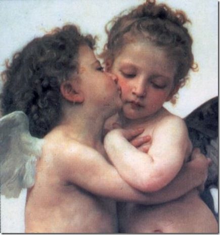 435x465 Angels Kiss Art I Like Angel, Fairy And Paintings - Angels Kissing Painting