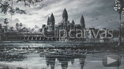 420x236 Painting Art Angkor Wat Stock Footage - Angkor Wat Painting