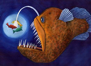 Angler Fish Painting at PaintingValley.com | Explore collection of ...