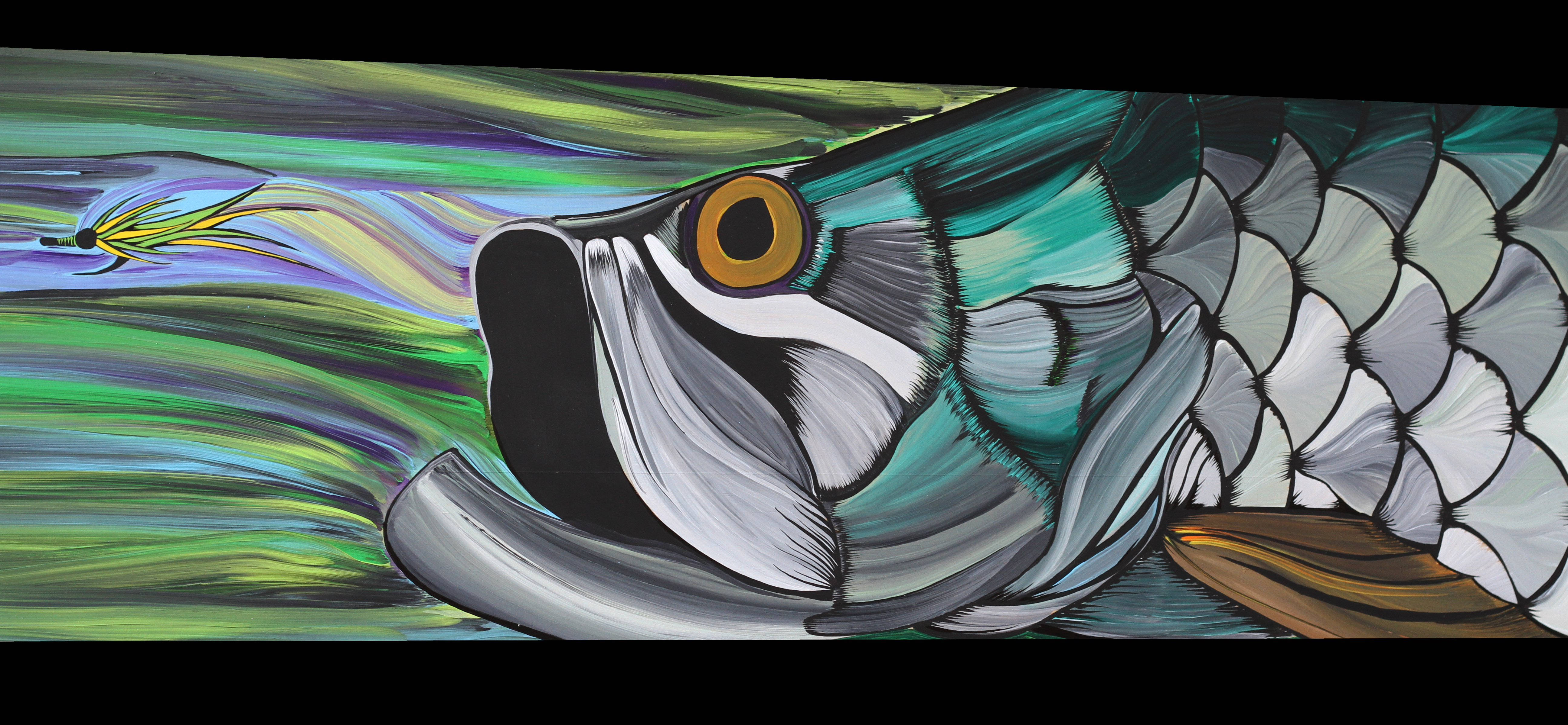 5184x2400 Fly Fishing Art The Incredible Paintings Of Brad Mcminn - Angler Fish Painting