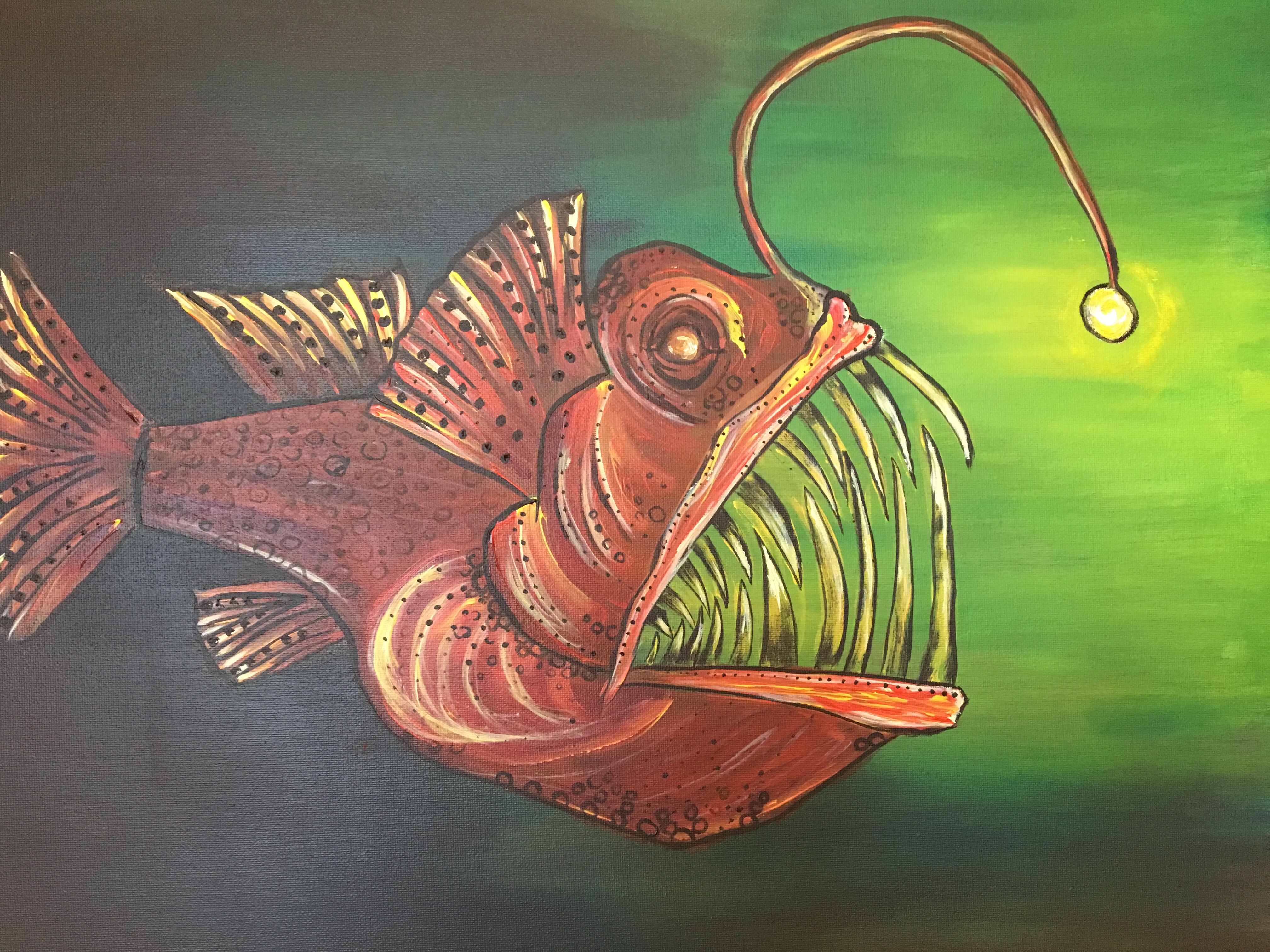 4032x3024 Angler Fish X Commissioned Painting By Chris Sold - Angler Fish Painting