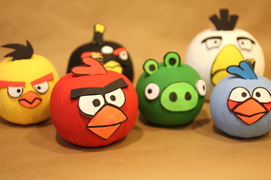 864x576 Angry Birds Pumpkins - Angry Birds Painting