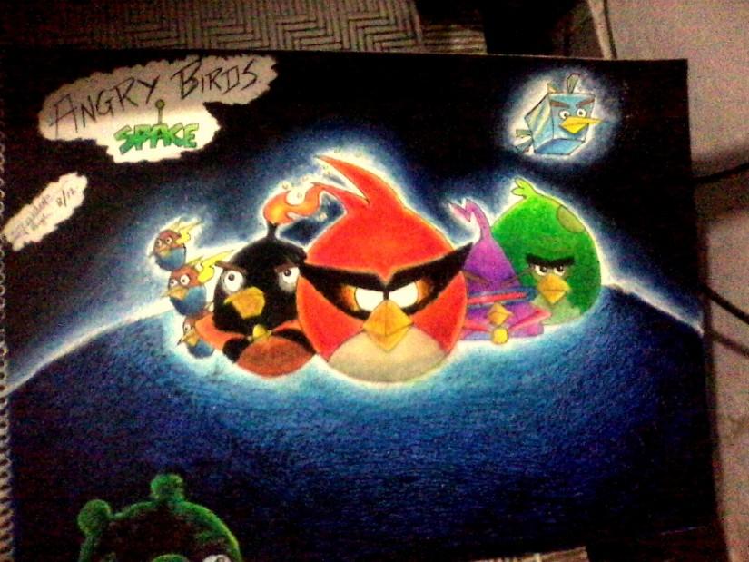 825x619 Angry Birds Space Touchtalent - Angry Birds Painting
