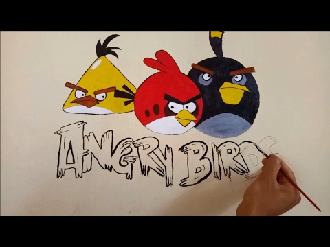 480x360 Angry Birds Wall Painted (Hand Drawing) 2017 - Angry Birds Painting