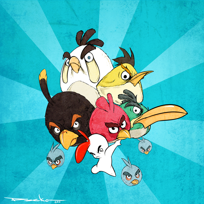 680x680 We Are The Angry Birds By Deek Mantoof - Angry Birds Painting