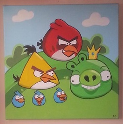 250x252 Wicked Kanvas - Angry Birds Painting