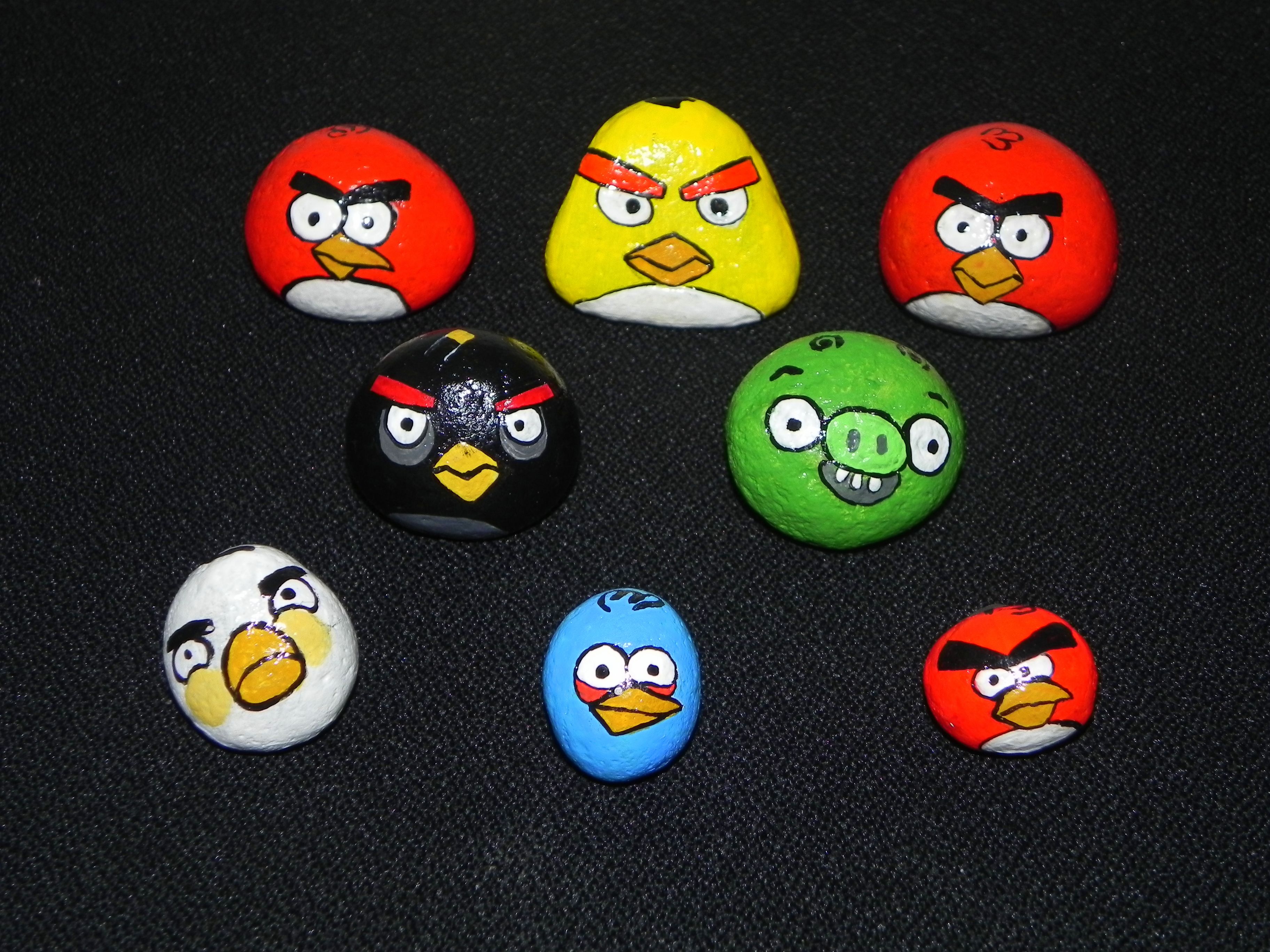 3648x2736 Angry Bird Rocks Rocks Amp Clay Angry Birds, Rock - Angry Birds Painting