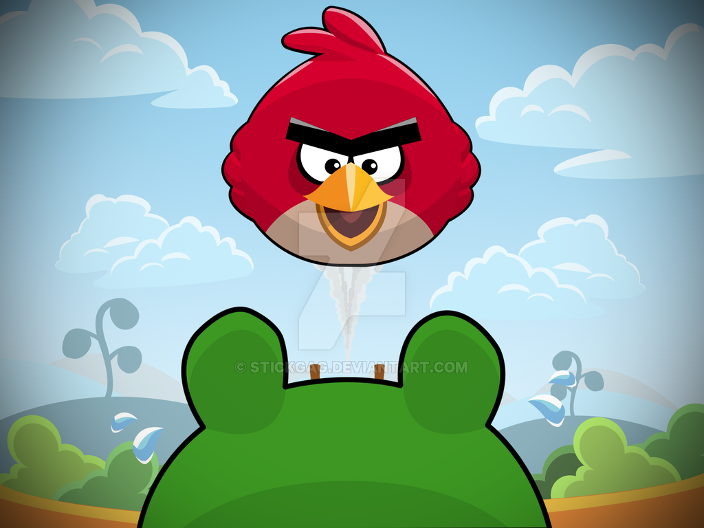 1024x768 Angry Birds Mood Painting By Stickgag - Angry Birds Painting