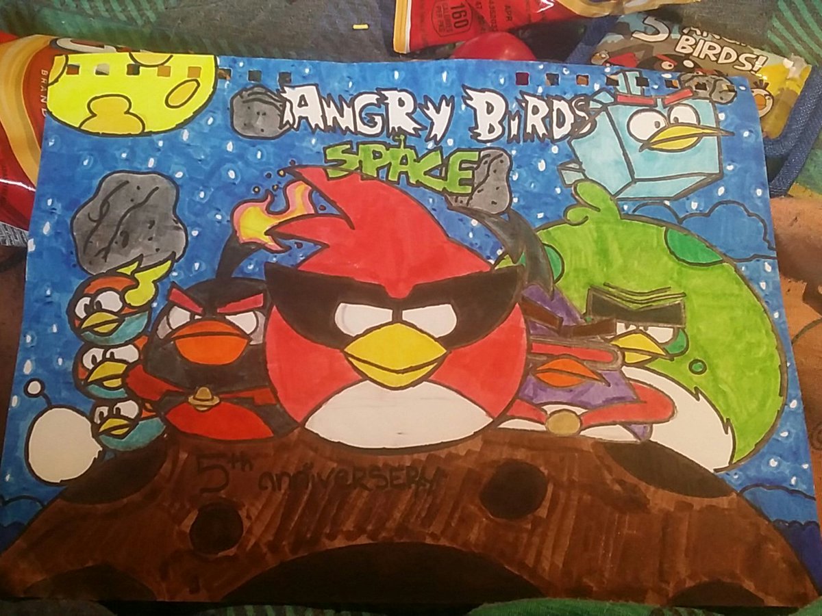 1200x900 On Twitter Sorry If I Was Late But - Angry Birds Space Painting
