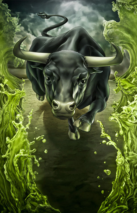 450x700 Don'T Call An Angry Jersey Bull A Sick Cow So Far From Heaven - Angry Bull Painting