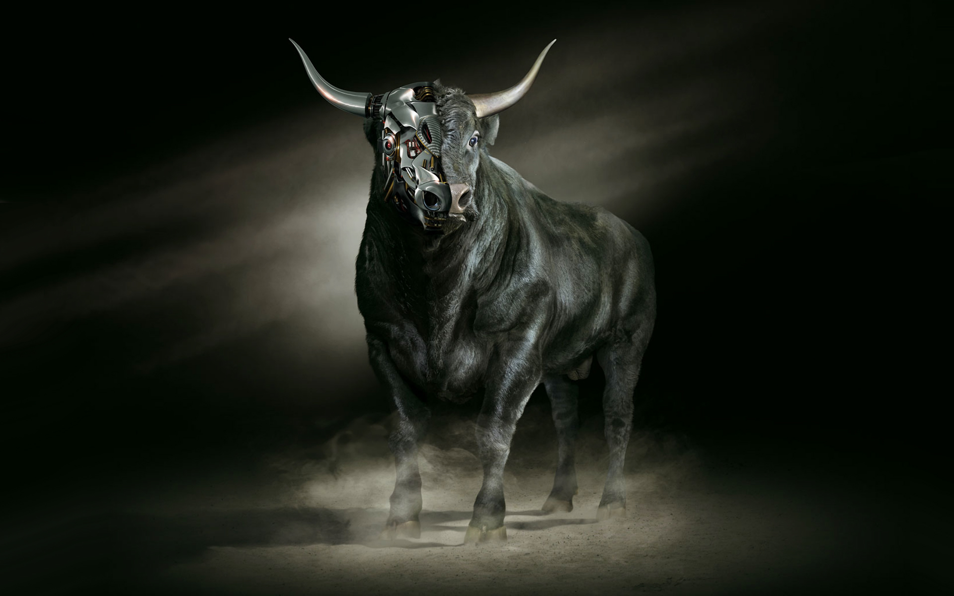 1920x1200 Great Bull Pictures - Angry Bull Painting