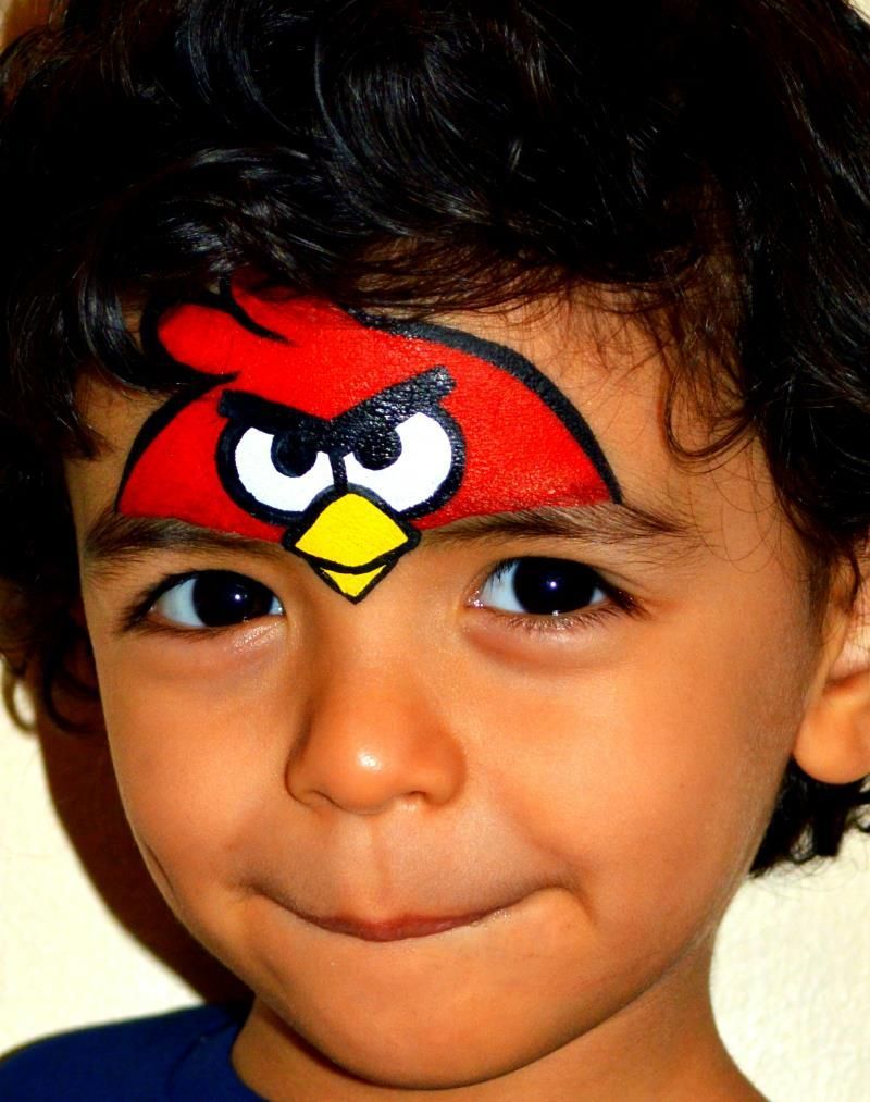 800x1013 Angry Bird Face Painting Httpwww.hoorayballoons - Angry Face Painting