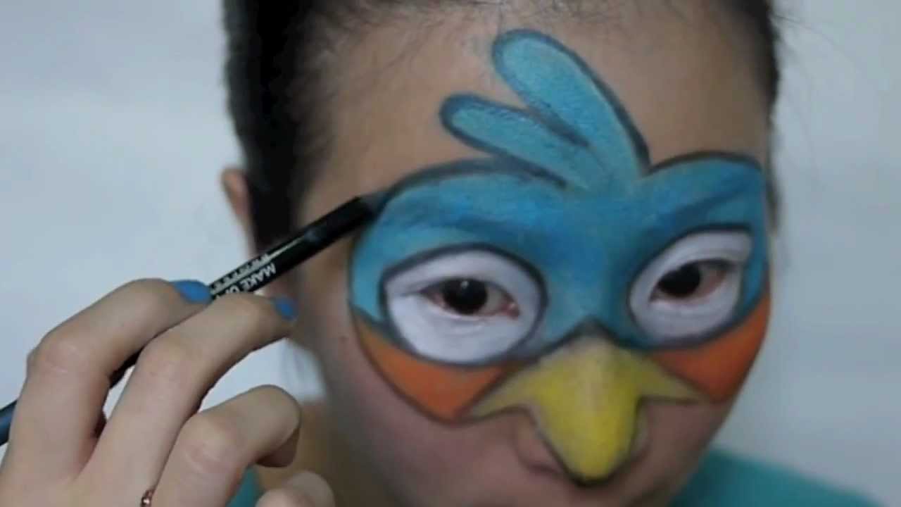 1280x720 Blue Angry Bird Makeup - Angry Face Painting