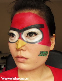 246x320 Angry Bird Face Paint Instead Of Circles Around Eyes Make - Angry Face Painting