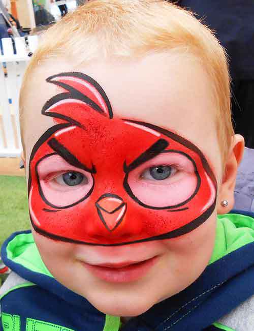 500x651 Angry Bird Face Paint - Angry Face Painting