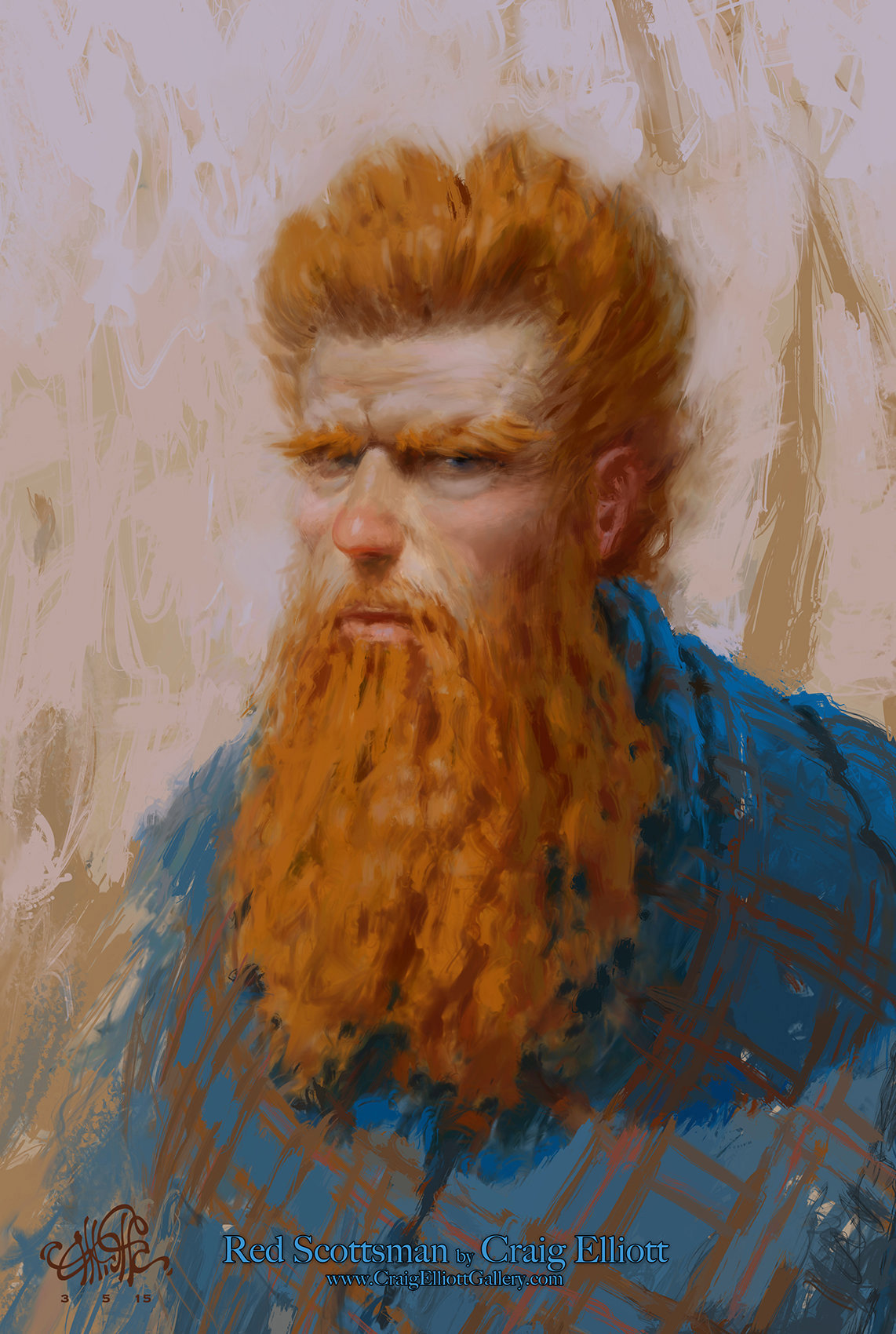 1142x1700 Artstation - Angry Man Painting