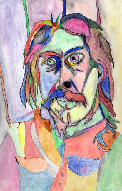 415x650 David Is An Angry Man By Dean Zimmerman - Angry Man Painting