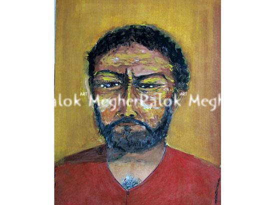 550x410 The Angry Man Water Color Megher Palok Art Pic Wat Pra 11 - Angry Man Painting