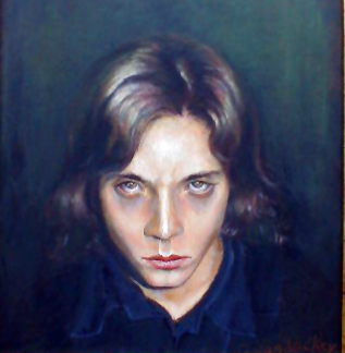 317x324 Angry Young Man, An Original Painting By Jan Lackey Reflections - Angry Man Painting