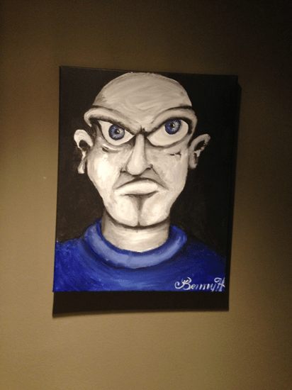 412x550 Angry Man Painting In Room 322 Of Houston's Hotel Zaza - Angry Man Painting