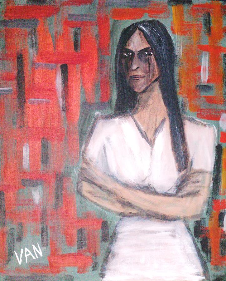 725x900 Angry Woman Painting By Van Winslow - Angry Painting