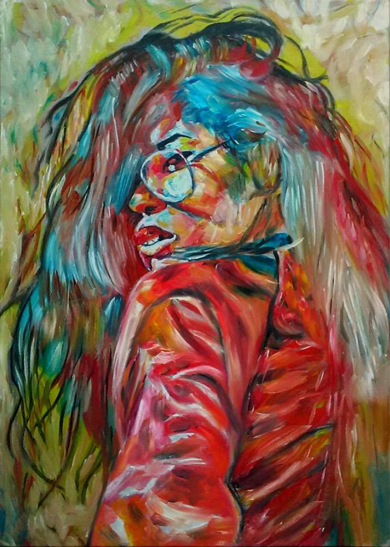 770x1078 Saatchi Art She Was Angry Painting By Maher Hassan - Angry Painting