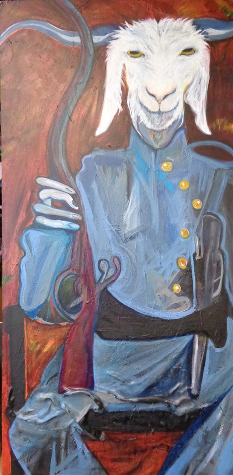 471x960 How Did I Goat Here Paintings By Cynthia Heise - Angst Painting