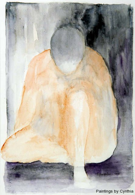 444x640 Suffering Women Paintings By Cynthia - Anguish Painting