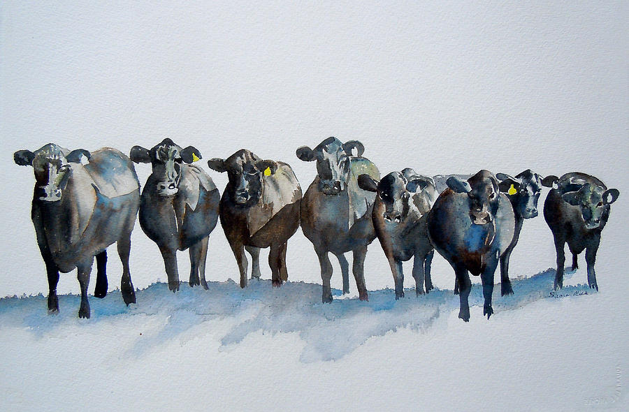900x590 The Angus Eight Painting By Sharon Mick - Angus Painting