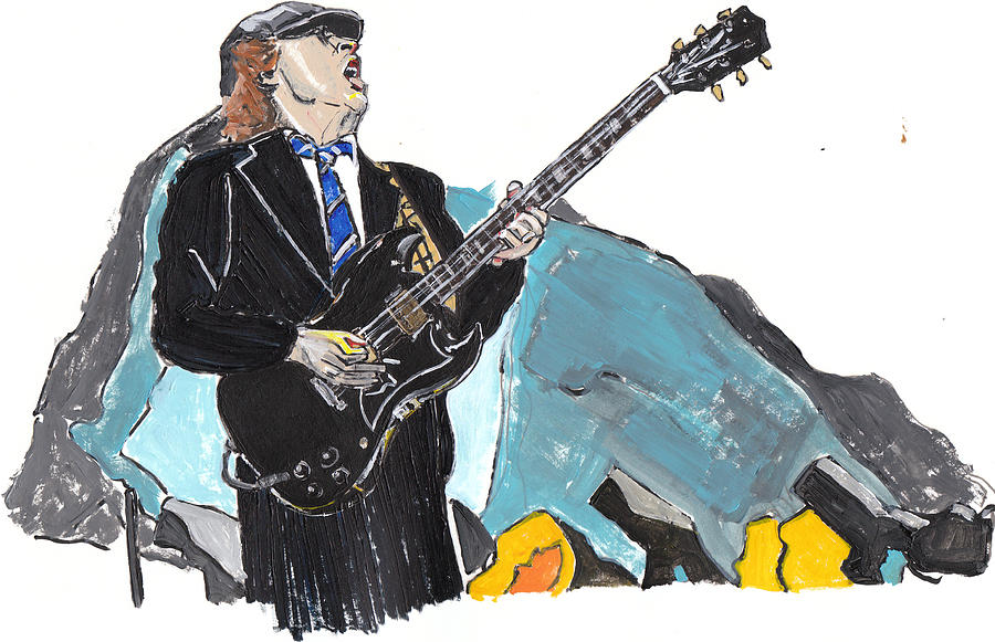 900x581 Angus Young Painting By Dana Smith - Angus Young Painting