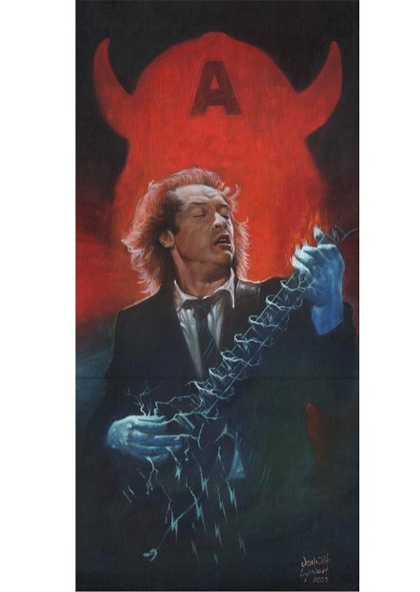 600x845 Angus Young By Johnhlynch - Angus Young Painting