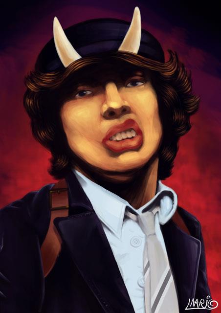452x640 Angus Young Digital Portrait - Angus Young Painting