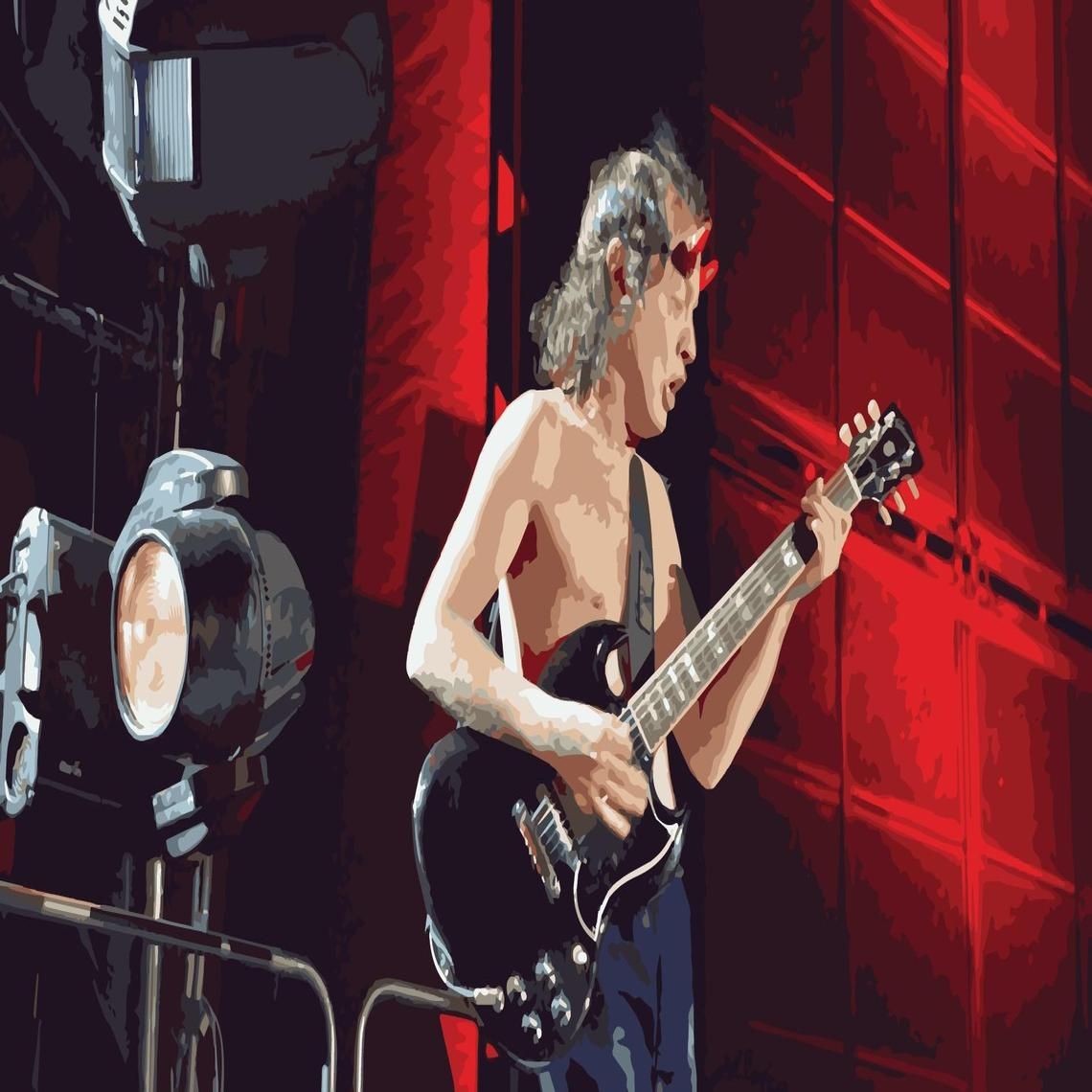 1140x1140 Angus Young Painted Wallpaper Wallpaper And Rock - Angus Young Painting