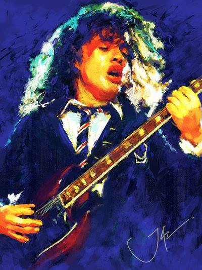 400x533 Angus Young Painting. Ac Dc Ac Dc - Angus Young Painting