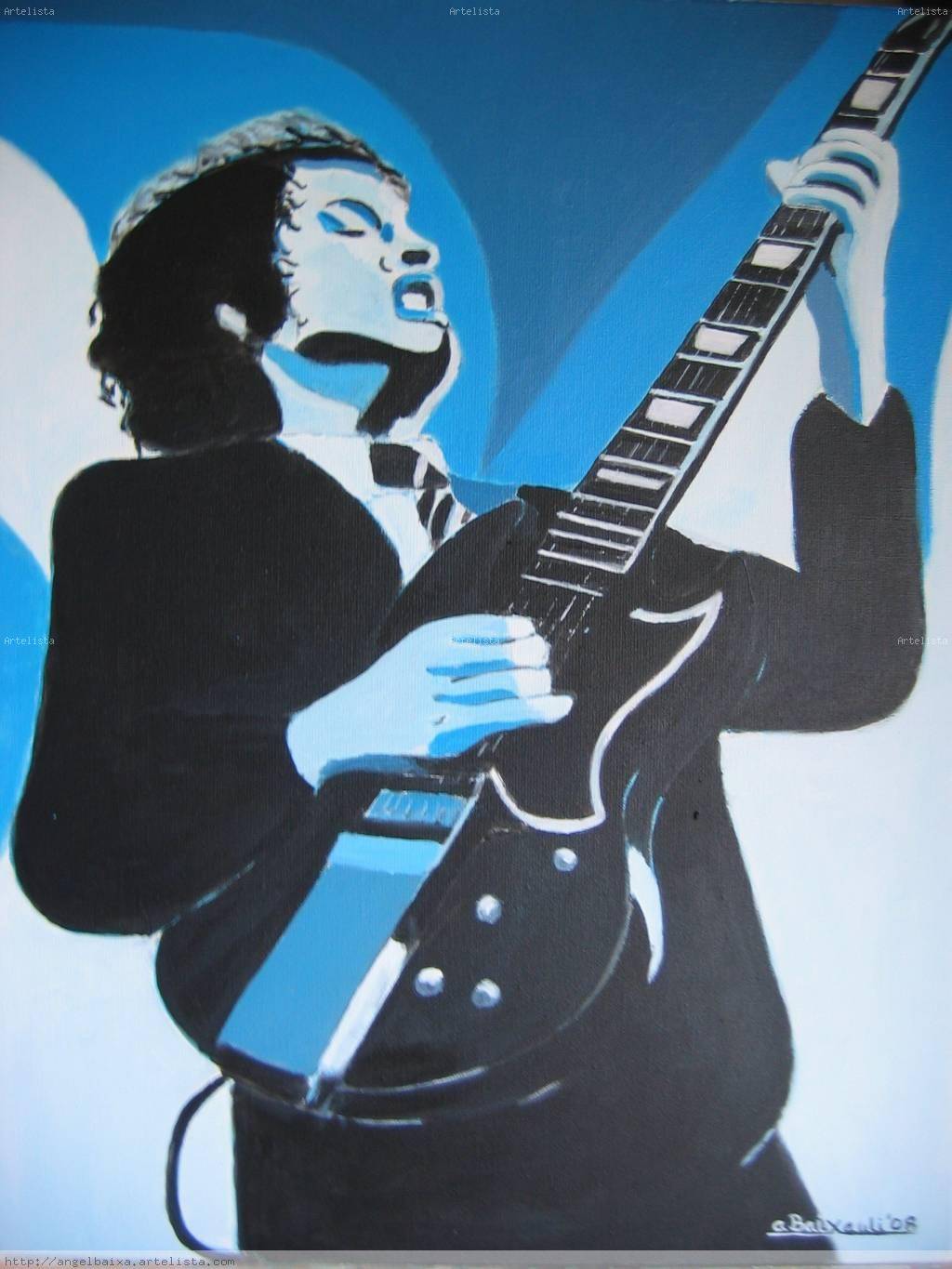 1024x1365 Angus Young Angel Baixauli Montejano - Angus Young Painting