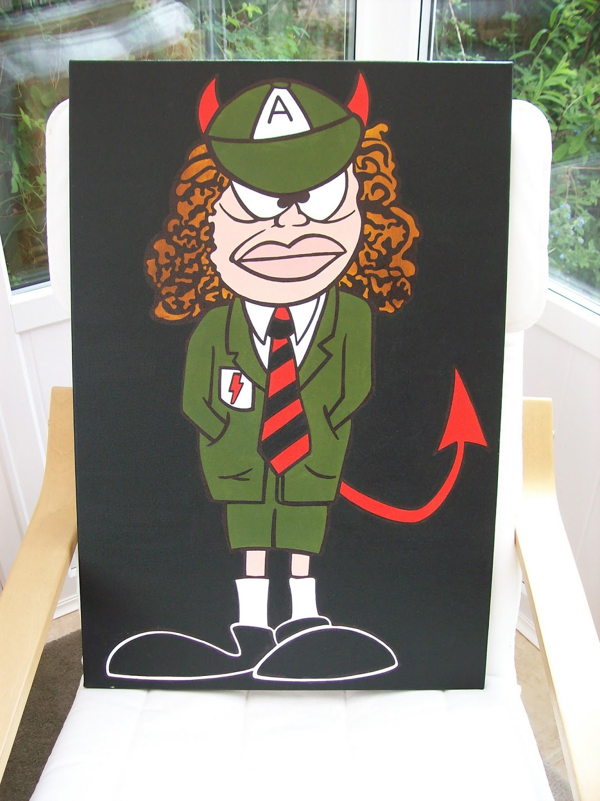 1198x1600 Jdtoonart Cartoon And Comic Pop Art Paintings Acdc - Angus Young Painting