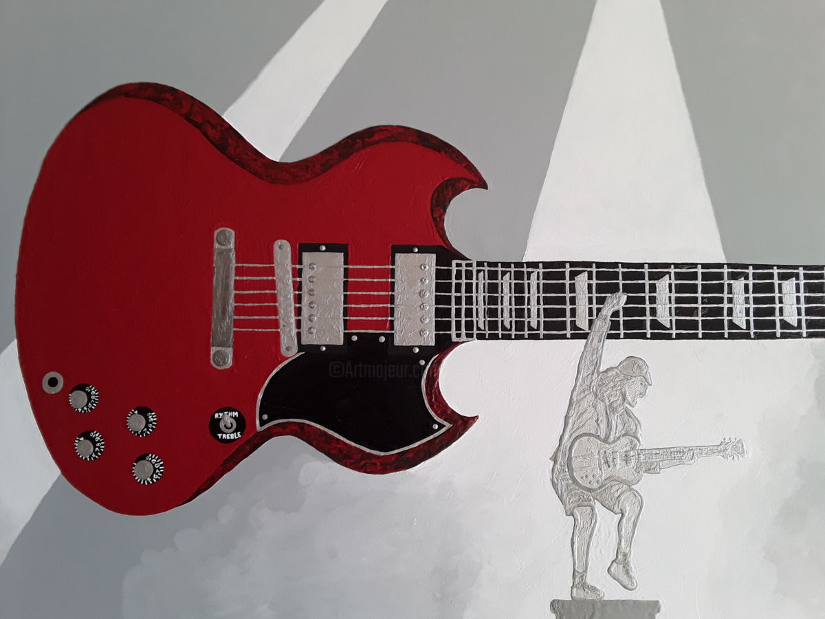 1200x900 Angus Young's Guitar (Julien Rault) - Angus Young Painting