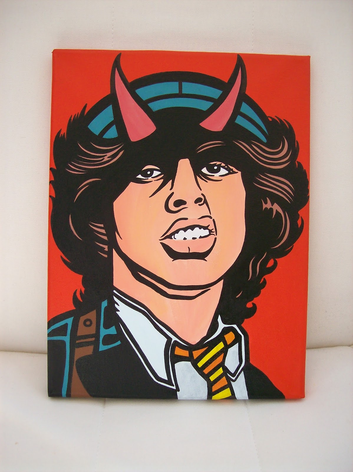 1198x1600 Jdtoonart Cartoon And Comic Pop Art Paintings Angus Young Acdc - Angus Young Painting