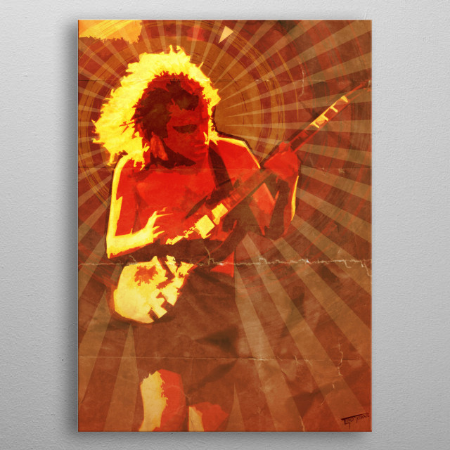 640x640 Angus Young (Acdc) By Trevor Kinkade Metal Posters - Angus Young Painting