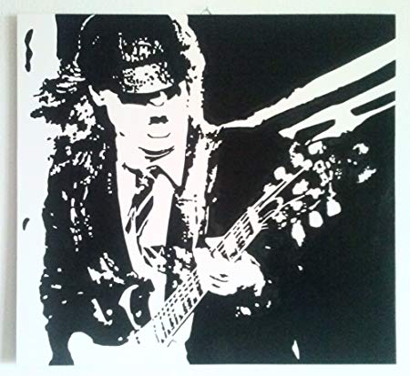 450x413 Angus Young Acdc Panel Framework Mdf Wood Hand Painted Pop Art - Angus Young Painting