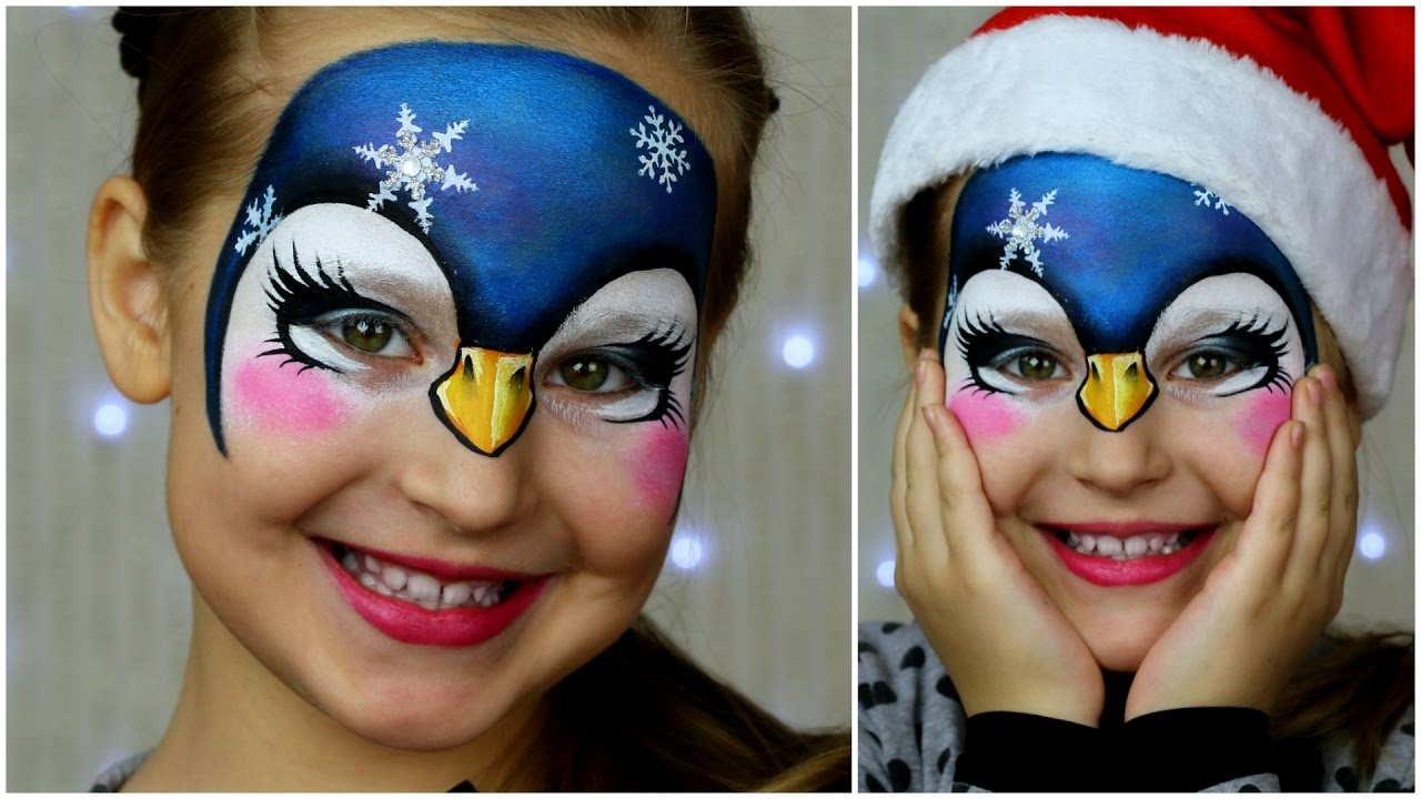1280x720 Pretty Penguin Animal Face Painting Amp Makeup For Kids - Animal Face Painting
