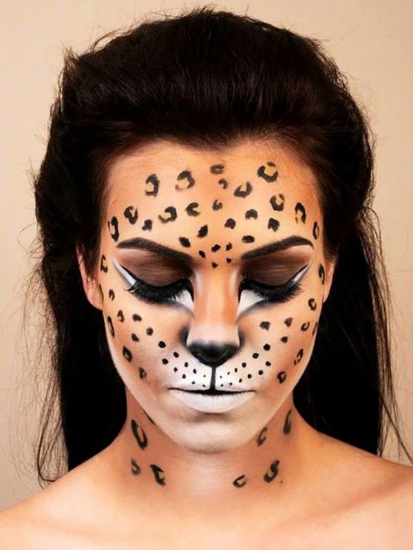 600x799 Examples Of Diy Halloween Makeup Face Paint - Animal Face Painting