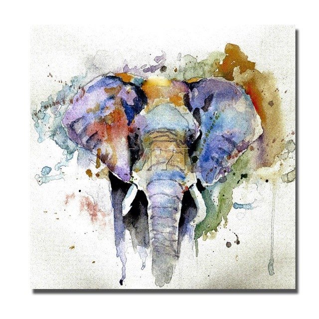 640x640 Indian Elephant Animal Head Home Wall Hanging Deccorations Canvas - Animal Head Painting