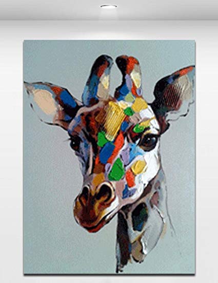 425x550 Colorful Giraffe's Head - Animal Head Painting