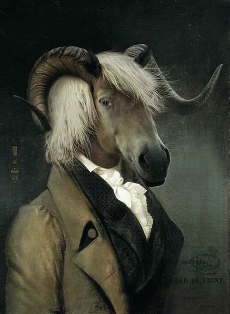 468x640 Animal Head On Human Body 2013 New Design Handmade Oil Painting - Animal Head Painting