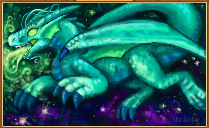 732x450 Animal Jam Paint Teal Dragon By Sharkledog - Animal Jam Painting