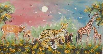 400x211 Unicef Uk Market Colorful Original Painting Of African Wildlife - Animal Kingdom Painting