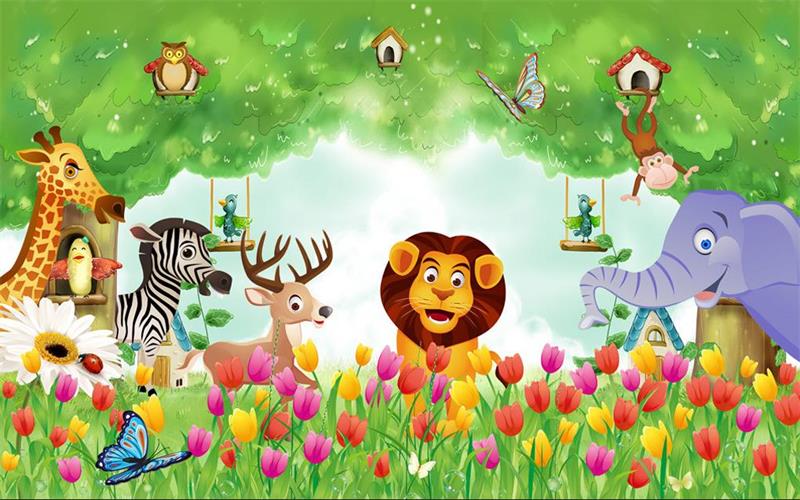 800x500 3d Wallpaper Custom Photo Non Woven Mural Wall Sticker Animal - Animal Kingdom Painting