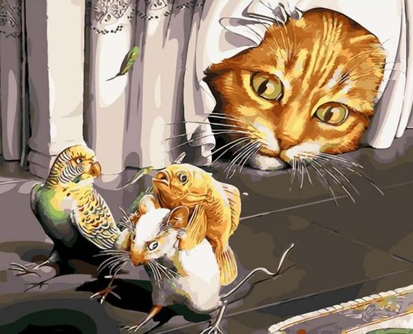 600x486 Animal Kingdom Diy Painting By Numbers Kits Home Decor Wall Art - Animal Kingdom Painting